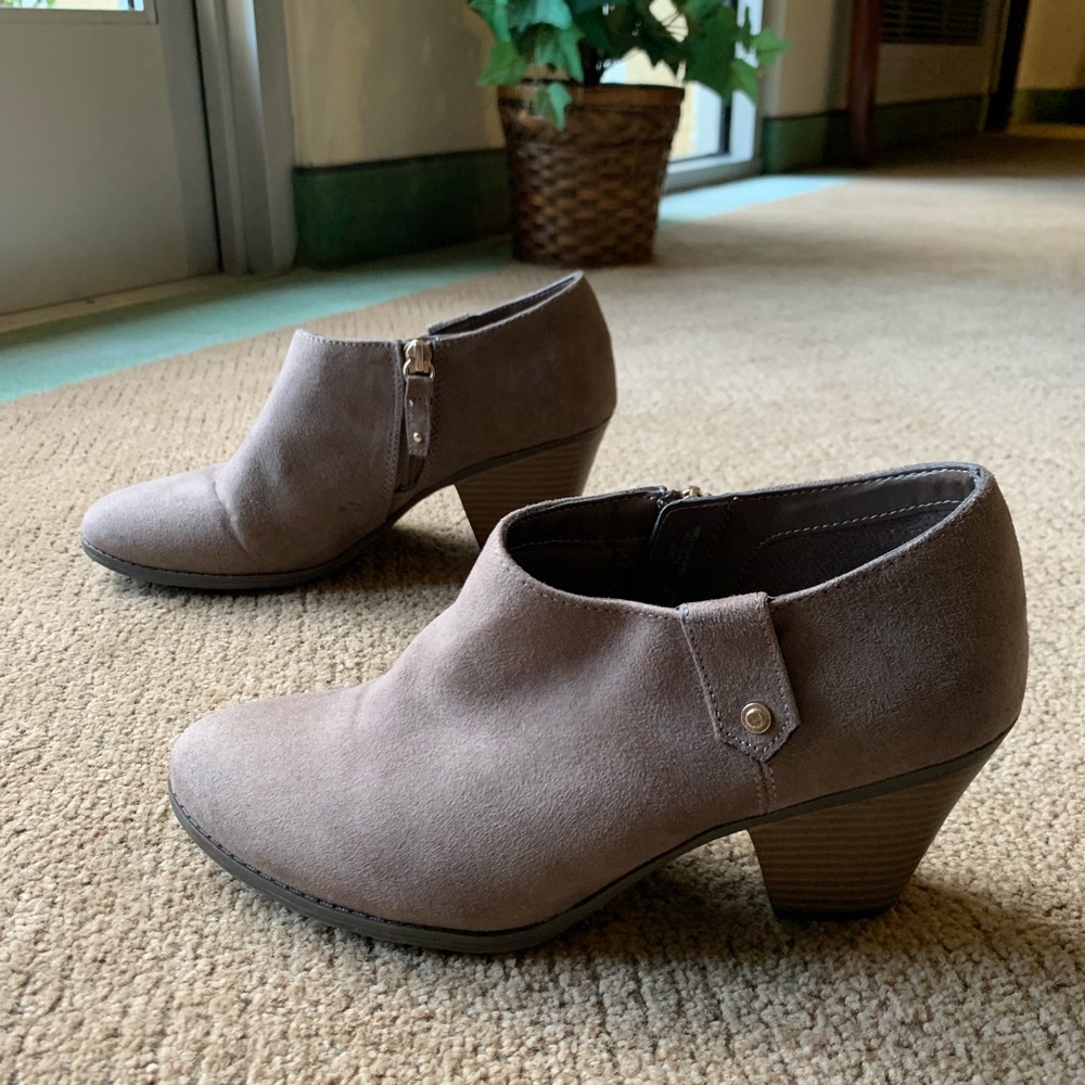 Taupe Suede Ankle Booties